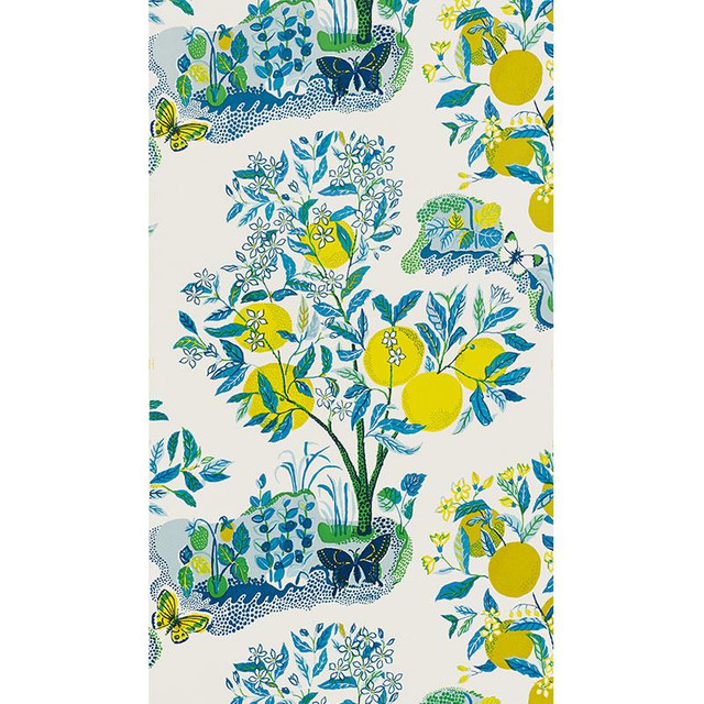 Citrus Garden Pool 5008411 by Schumacher Designer Wallpaper Signature Schumacher 54.0" - Swanky Fabrics - Citrus Garden Pool 5008411 by Schumacher Designer Wallpaper Signature Schumacher 54.0" - Swanky Fabrics -