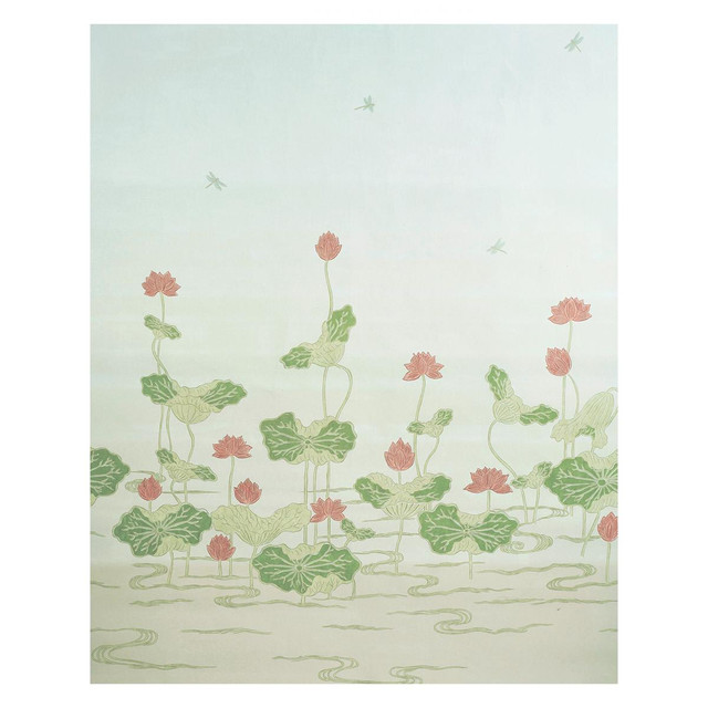 Kireina Lotus Coral Ivory 5011690 by Schumacher Designer Wallpaper Perennial Favorites 108.0" - Swanky Fabrics - Kireina Lotus Coral Ivory 5011690 by Schumacher Designer Wallpaper Perennial Favorites 108.0" - Swanky Fabrics -