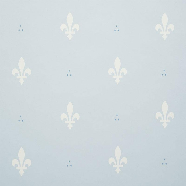 Fleur De Lis Mineral 5009501 by Schumacher Designer Wallpaper Small-Print Wallpapers 3.88" - Swanky Fabrics -