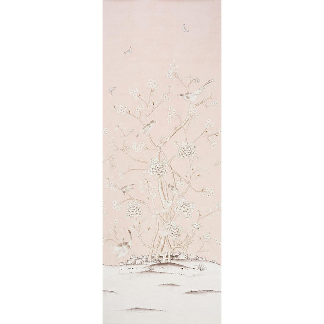 Chinois Palais Panel Blush Conch 5007121 by Schumacher Designer Wallpaper Mary Mcdonald 51.75" - Swanky Fabrics - Chinois Palais Panel Blush Conch 5007121 by Schumacher Designer Wallpaper Mary Mcdonald 51.75" - Swanky Fabrics -