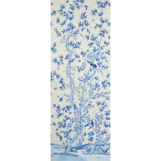 Brighton Pavilion Panel Blue 5007744 by Schumacher Designer Wallpaper Perennial Favorites 52.0" - Swanky Fabrics -