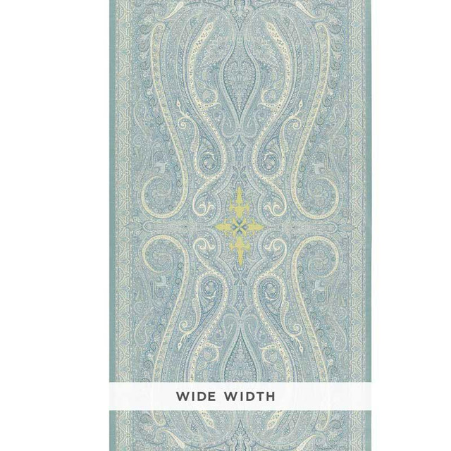 Pasha Paisley Sky 5006600 by Schumacher Designer Wallpaper Ottoman Chic 55.25" - Swanky Fabrics - Pasha Paisley Sky 5006600 by Schumacher Designer Wallpaper Ottoman Chic 55.25" - Swanky Fabrics -