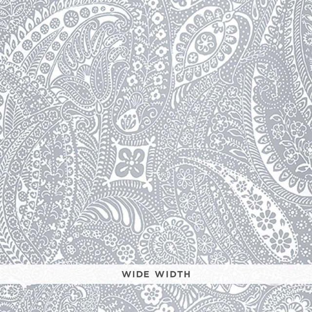Paisley Print Grey 5003190 by Schumacher Designer Wallpaper Avant Garde 50.5" - Swanky Fabrics - Paisley Print Grey 5003190 by Schumacher Designer Wallpaper Avant Garde 50.5" - Swanky Fabrics -
