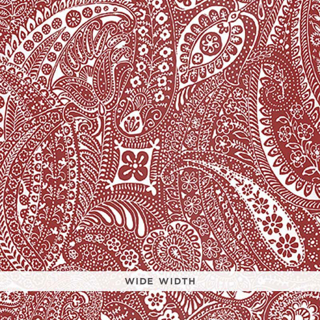 Paisley Print Red 5003191 by Schumacher Designer Wallpaper Avant Garde 50.5" - Swanky Fabrics - Paisley Print Red 5003191 by Schumacher Designer Wallpaper Avant Garde 50.5" - Swanky Fabrics -