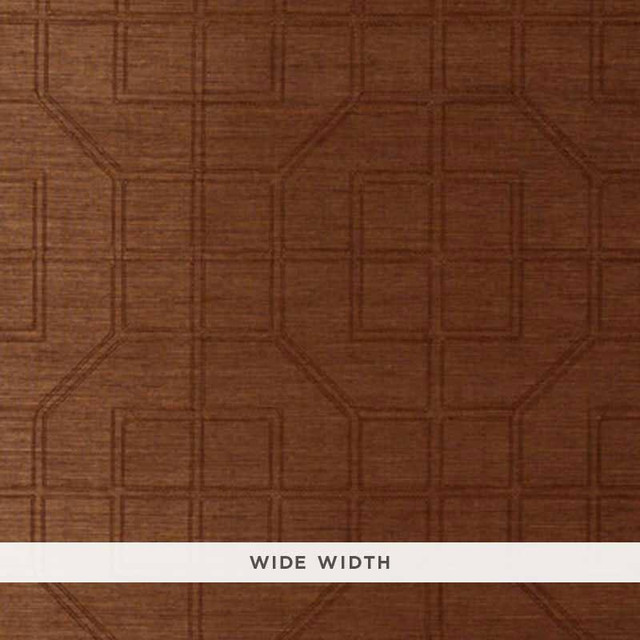 Linyi Embroidered Fret Sisal Chestnut 5003554 by Schumacher Designer Wallpaper Atelier 17.12" - Swanky Fabrics - Linyi Embroidered Fret Sisal Chestnut 5003554 by Schumacher Designer Wallpaper Atelier 17.12" - Swanky Fabrics -