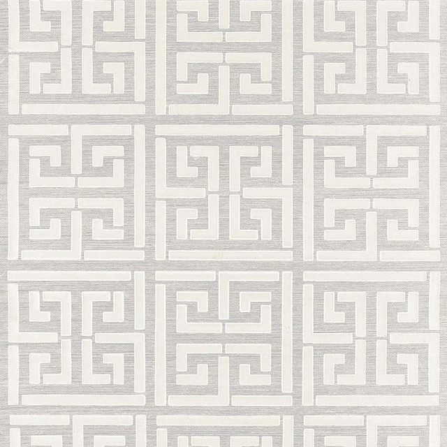 Greek Key Sisal Silver 5005690 by Schumacher Designer Wallpaper Modern Glamour 34.0" - Swanky Fabrics - Greek Key Sisal Silver 5005690 by Schumacher Designer Wallpaper Modern Glamour 34.0" - Swanky Fabrics -