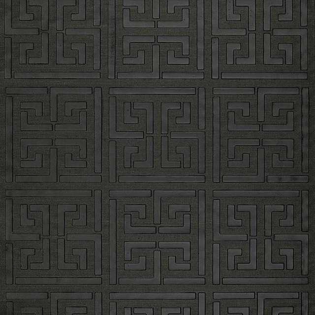 Greek Key Sisal Jet 5005692 by Schumacher Designer Wallpaper Modern Glamour 34.0" - Swanky Fabrics - Greek Key Sisal Jet 5005692 by Schumacher Designer Wallpaper Modern Glamour 34.0" - Swanky Fabrics -