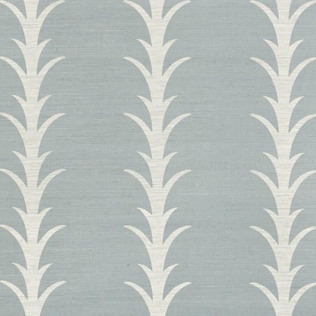 Acanthus Stripe Sisal Chambray 5006056 by Schumacher Designer Wallpaper Shangri-La 11.38" - Swanky Fabrics - Acanthus Stripe Sisal Chambray 5006056 by Schumacher Designer Wallpaper Shangri-La 11.38" - Swanky Fabrics -