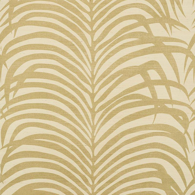 Zebra Palm Sisal Gold On Ivory 5008220 by Schumacher Designer Wallpaper Shangri-La 33.5" - Swanky Fabrics - Zebra Palm Sisal Gold On Ivory 5008220 by Schumacher Designer Wallpaper Shangri-La 33.5" - Swanky Fabrics -