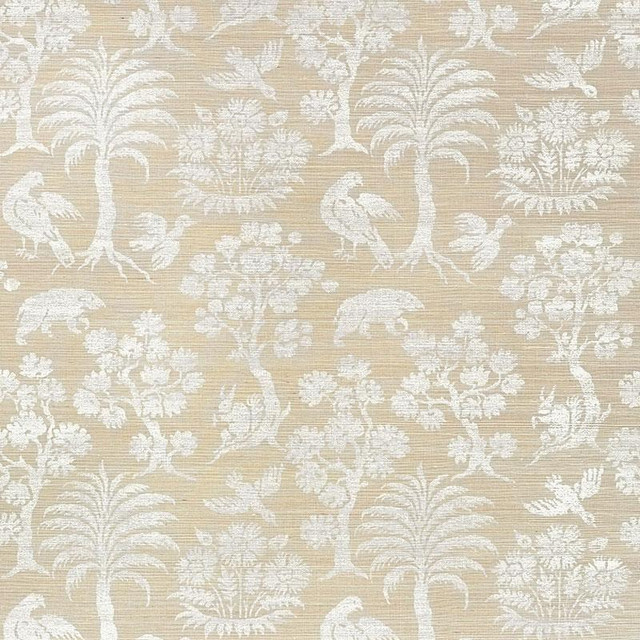 Woodland Silhouette Sisal Fog 5008281 by Schumacher Designer Wallpaper Shangri-La 16.75" - Swanky Fabrics - Woodland Silhouette Sisal Fog 5008281 by Schumacher Designer Wallpaper Shangri-La 16.75" - Swanky Fabrics -