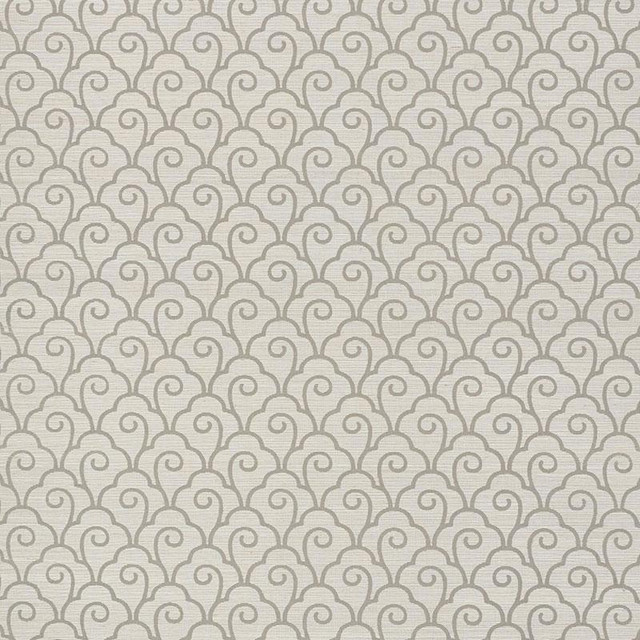 Scallop Filigree Sisal Fog 5008303 by Schumacher Designer Wallpaper Shangri-La 3.75" - Swanky Fabrics - Scallop Filigree Sisal Fog 5008303 by Schumacher Designer Wallpaper Shangri-La 3.75" - Swanky Fabrics -