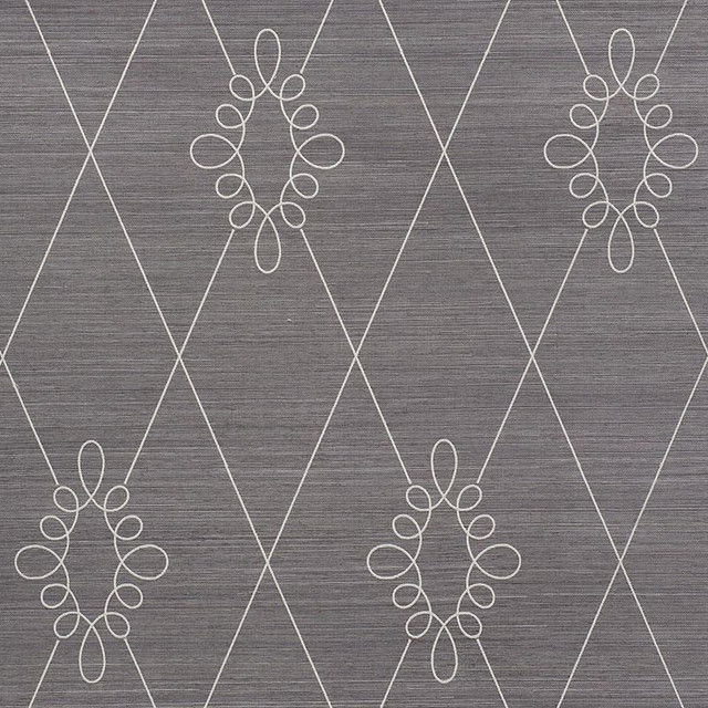 Sylvie Embroidered Sisal Charcoal 5009272 by Schumacher Designer Wallpaper Printed & Embellished Wallcoverings 13.5" - Swanky Fabrics - Sylvie Embroidered Sisal Charcoal 5009272 by Schumacher Designer Wallpaper Printed & Embellished Wallcoverings 13.5" - Swanky Fabrics -