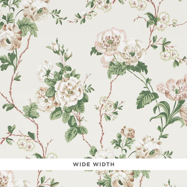 Betty Quiet Pink 5009870 by Schumacher Designer Wallpaper Veere Grenney 27.0" - Swanky Fabrics -