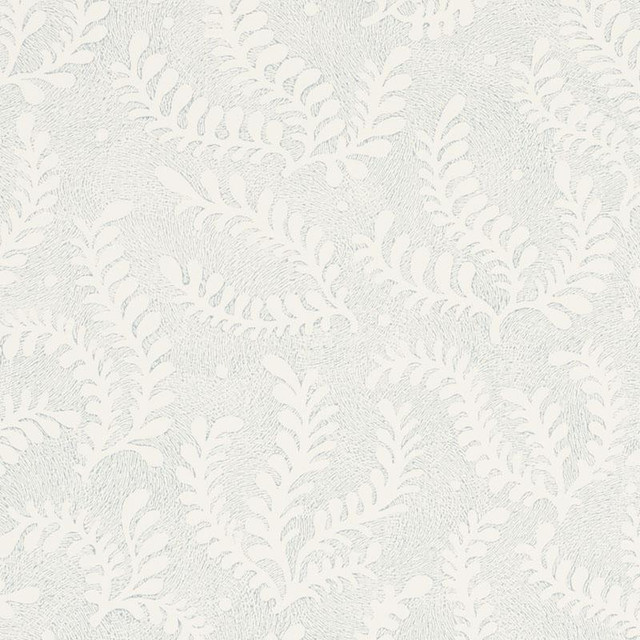 Etched Fern Sky 5010382 by Schumacher Designer Wallpaper Wallflowers 13.5" - Swanky Fabrics - Etched Fern Sky 5010382 by Schumacher Designer Wallpaper Wallflowers 13.5" - Swanky Fabrics -