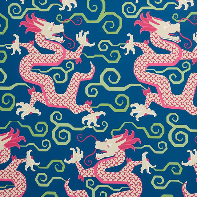 Bixi Sapphire 5010731 by Schumacher Designer Wallpaper Fire Breather 13.5" - Swanky Fabrics - Bixi Sapphire 5010731 by Schumacher Designer Wallpaper Fire Breather 13.5" - Swanky Fabrics -
