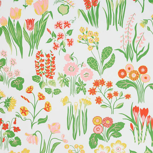 Carly Pink 5010770 by Schumacher Designer Wallpaper Flower Power 27.0" - Swanky Fabrics - Carly Pink 5010770 by Schumacher Designer Wallpaper Flower Power 27.0" - Swanky Fabrics -