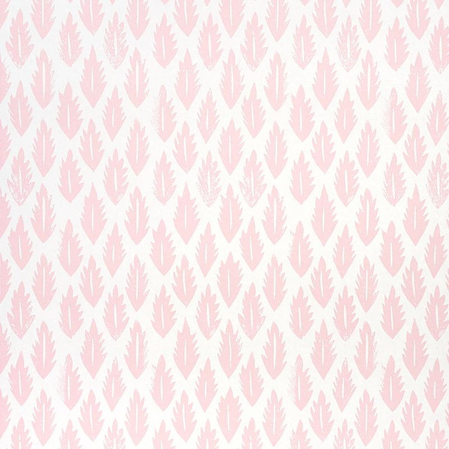 Leaf Pink 5011151 by Schumacher Designer Wallpaper Molly Mahon 10.25" - Swanky Fabrics -