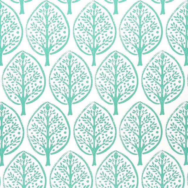 Tree Seaglass 5011180 by Schumacher Designer Wallpaper Molly Mahon 10.25" - Swanky Fabrics -