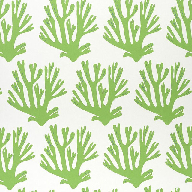 Coral Green 5011200 by Schumacher Designer Wallpaper Molly Mahon 6.88" - Swanky Fabrics - Coral Green 5011200 by Schumacher Designer Wallpaper Molly Mahon 6.88" - Swanky Fabrics -