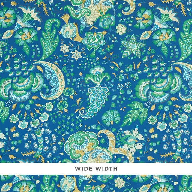 Majorelle Blue 5011350 by Schumacher Designer Wallpaper Rive Gauche 27.0" - Swanky Fabrics -