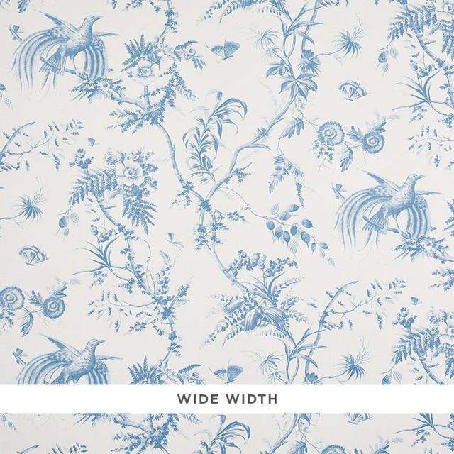 Toile De La Prairie Blue 5011711 by Schumacher Designer Wallpaper Jill Lasersohn 26.88" - Swanky Fabrics - Toile De La Prairie Blue 5011711 by Schumacher Designer Wallpaper Jill Lasersohn 26.88" - Swanky Fabrics -
