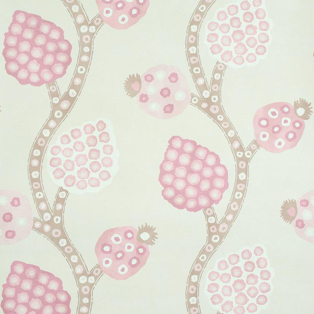Annabel Warp Print Rose 5011770 by Schumacher Designer Wallpaper Perennial Favorites 27.0" - Swanky Fabrics - Annabel Warp Print Rose 5011770 by Schumacher Designer Wallpaper Perennial Favorites 27.0" - Swanky Fabrics -
