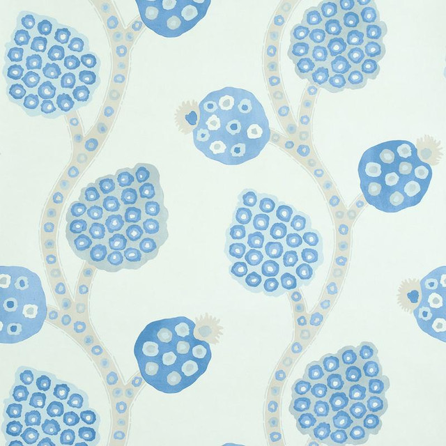 Annabel Warp Print Blue 5011771 by Schumacher Designer Wallpaper Perennial Favorites 27.0" - Swanky Fabrics - Annabel Warp Print Blue 5011771 by Schumacher Designer Wallpaper Perennial Favorites 27.0" - Swanky Fabrics -