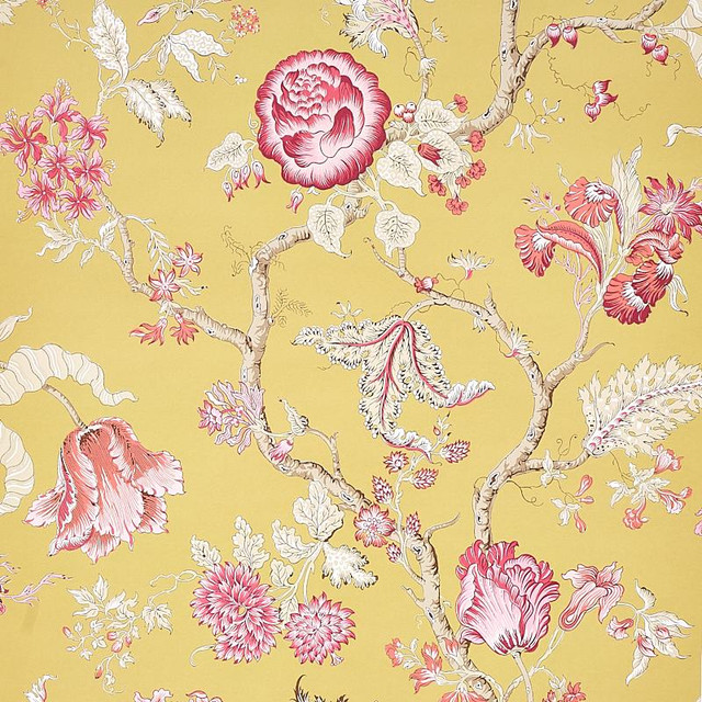 Josephine Ochre 5012011 by Schumacher Designer Wallpaper Schumacher Classics 27.0" - Swanky Fabrics - Josephine Ochre 5012011 by Schumacher Designer Wallpaper Schumacher Classics 27.0" - Swanky Fabrics -