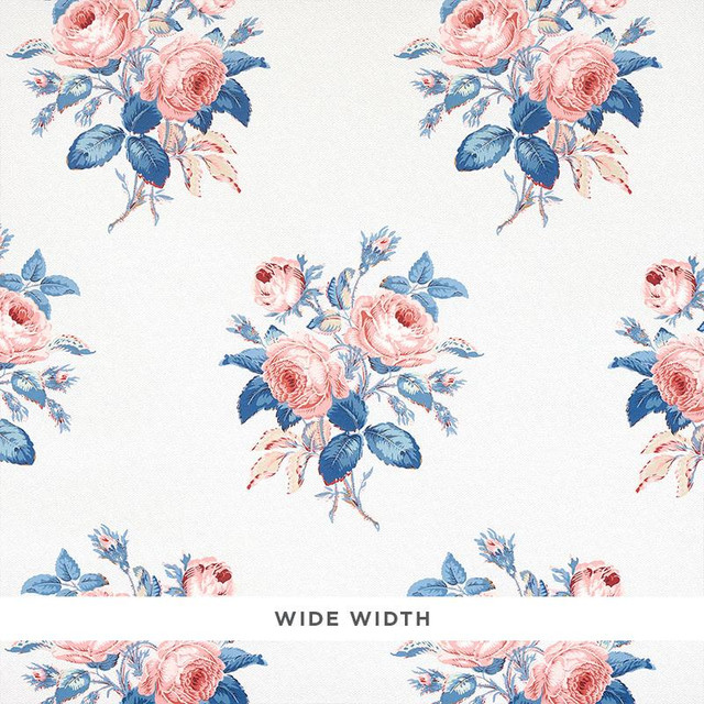 Loudon Rose Rose & Blue 5012032 by Schumacher Designer Wallpaper Schumacher Classics 13.5" - Swanky Fabrics - Loudon Rose Rose & Blue 5012032 by Schumacher Designer Wallpaper Schumacher Classics 13.5" - Swanky Fabrics -