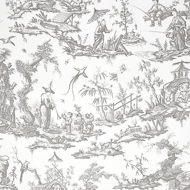 Shengyou Toile Driftwood 5012050 by Schumacher Designer Wallpaper Signature Schumacher 45.0" - Swanky Fabrics - Shengyou Toile Driftwood 5012050 by Schumacher Designer Wallpaper Signature Schumacher 45.0" - Swanky Fabrics -