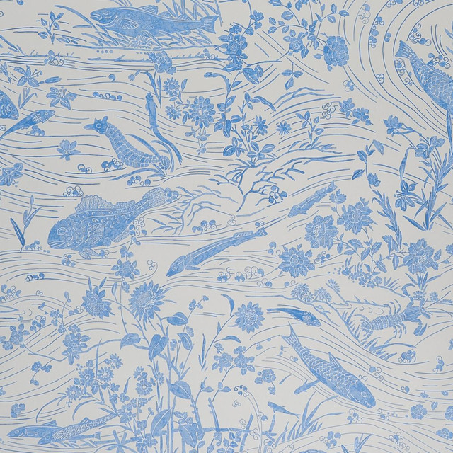 Sea Garden Porcelain 5013280 by Schumacher Designer Wallpaper Panels Collection 54.0" - Swanky Fabrics - Sea Garden Porcelain 5013280 by Schumacher Designer Wallpaper Panels Collection 54.0" - Swanky Fabrics -