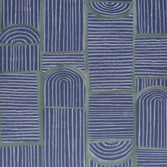 Bloomsbury Deep Navy 5013683 by Schumacher Designer Wallpaper Backdrop 27.0" - Swanky Fabrics -