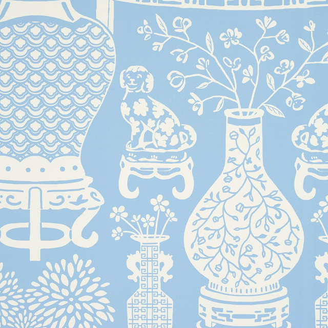 Hellene Sky 5010551 by Schumacher Designer Wallpaper Preppy Chic 27.5" - Swanky Fabrics - Hellene Sky 5010551 by Schumacher Designer Wallpaper Preppy Chic 27.5" - Swanky Fabrics -