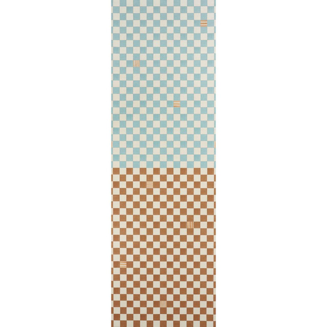 Gambit Panel Teal & Earthy Brown 5014260 by Schumacher Designer Wallpaper Backdrop 54.0" - Swanky Fabrics - Gambit Panel Teal & Earthy Brown 5014260 by Schumacher Designer Wallpaper Backdrop 54.0" - Swanky Fabrics -