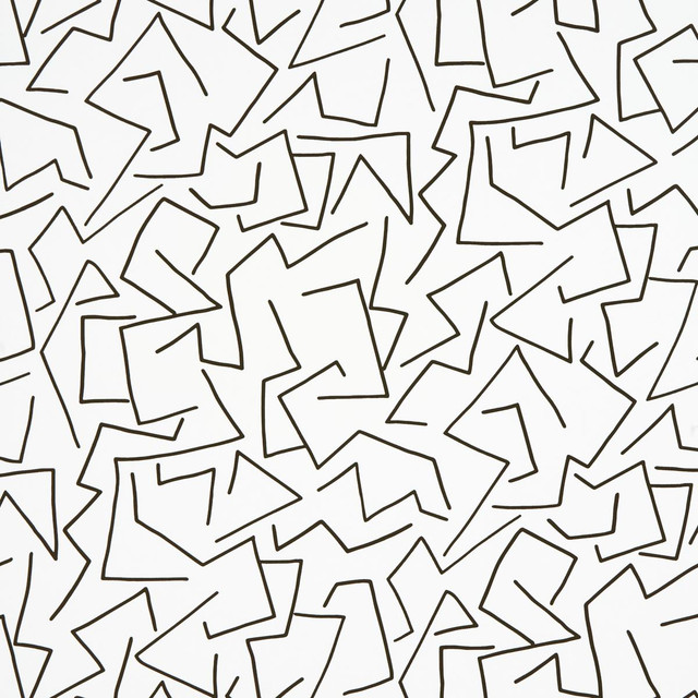 Tangent Ivory 5014001 by Schumacher Designer Wallpaper New Wave: Black & White 13.5" - Swanky Fabrics - Tangent Ivory 5014001 by Schumacher Designer Wallpaper New Wave: Black & White 13.5" - Swanky Fabrics -