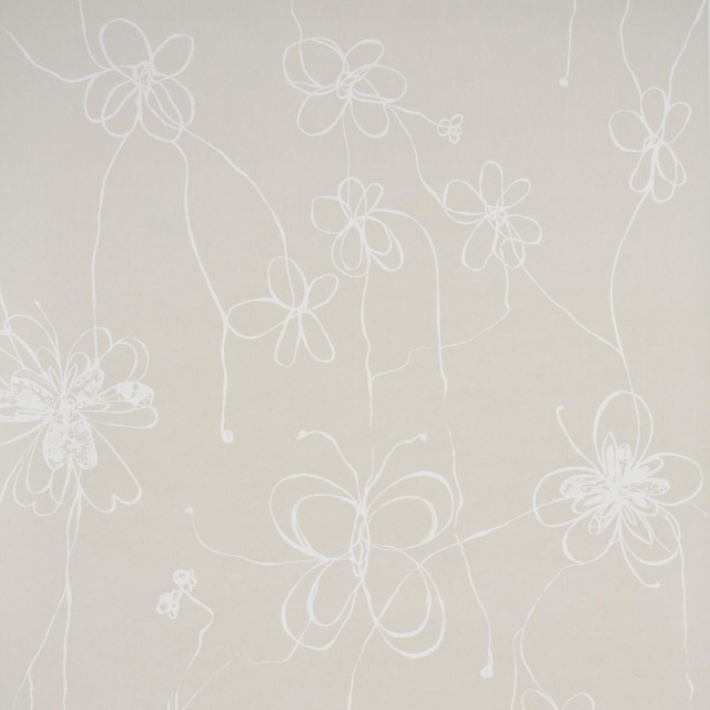 Come Back As A Flower Light Neutral 5014092 by Schumacher Designer Wallpaper Hera Ford 54.0" - Swanky Fabrics -