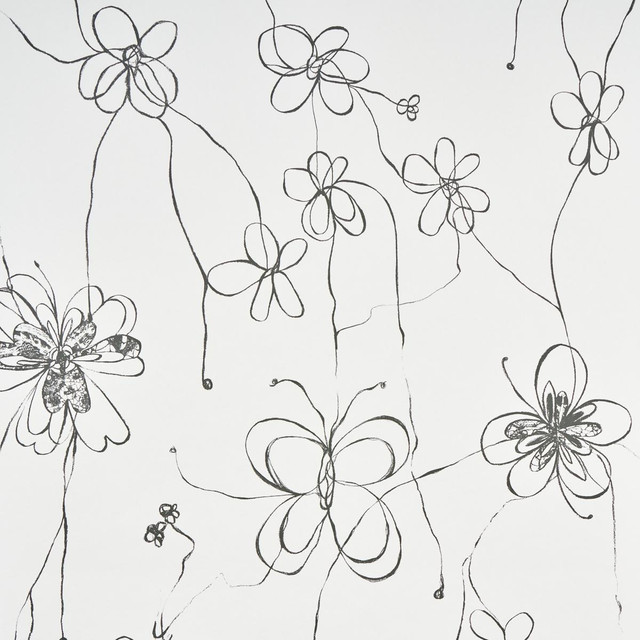 Come Back As A Flower Soft Black 5014090 by Schumacher Designer Wallpaper Hera Ford 54.0" - Swanky Fabrics - Come Back As A Flower Soft Black 5014090 by Schumacher Designer Wallpaper Hera Ford 54.0" - Swanky Fabrics -
