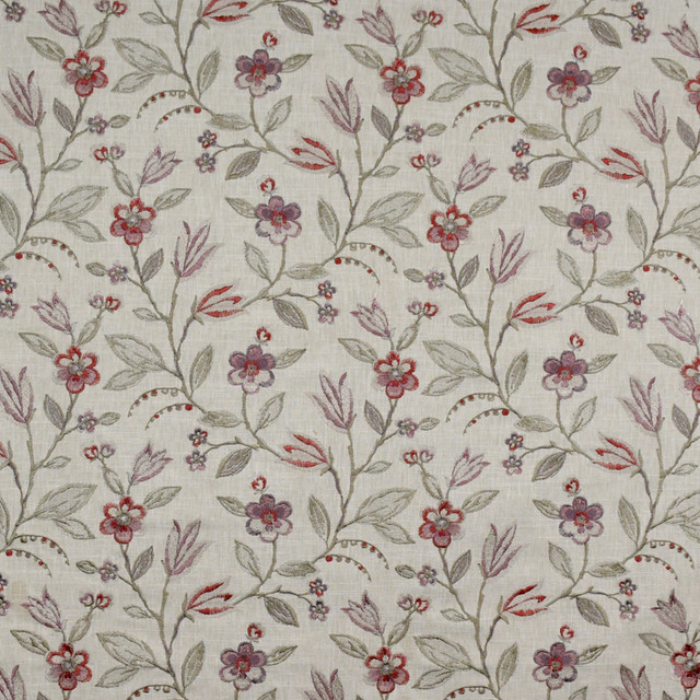 S4917 Wisteria by Greenhouse Designer Fabric S71: Spring 58% Cotton, 42% Polyester W/ 100% Rayon Embroidery India 9,000 double rubs </p><p>Repeat: 13.125" H, 12.5" V 54" - Swanky Fabrics -