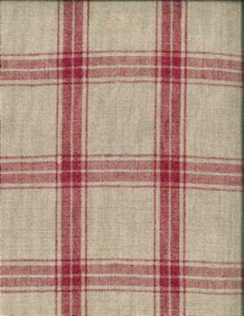 Presley Ruby 539 by Norbar Designer Fabric LINCHEX 100% LINEN INDIA 3 3/8"V 3 3/8"H 54 - Swanky Fabrics -