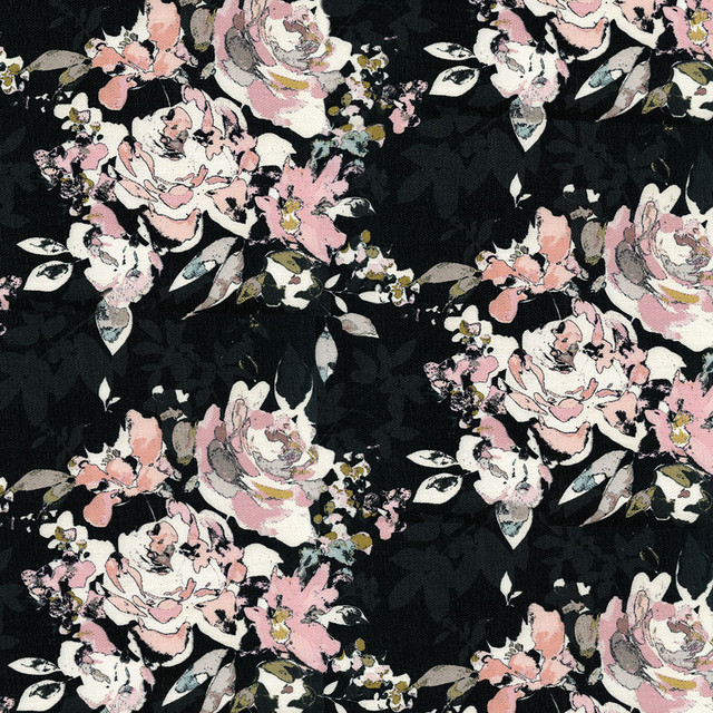 Madeline 909 Onyx by ABBEYSHEA Designer Fabric 100% Polyester CN 350,000 Double Rubs (Wyzenbeek) </p><p>Repeat: Horizontal: 13.1 in. (33.27 cm) up the roll and Vertical: 6.7 in. (17 cm) across the roll 54 in. (137 cm) - Swanky Fabrics -