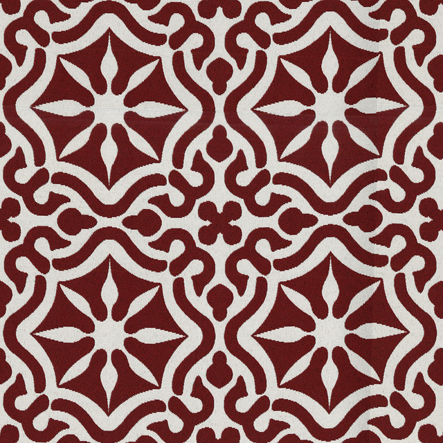 Tilework 14 Poppy by SolarShade Designer Fabric 100% Solution Dyed Polyester CN 20,000 Double Rubs (Wyzenbeek) </p><p>Repeat: Horizontal: 7.25 in. (18.4 cm) up the roll and Vertical: 7.37 in. (18.7 cm) across the roll 54 in. (137 cm) - Swanky Fabrics -
