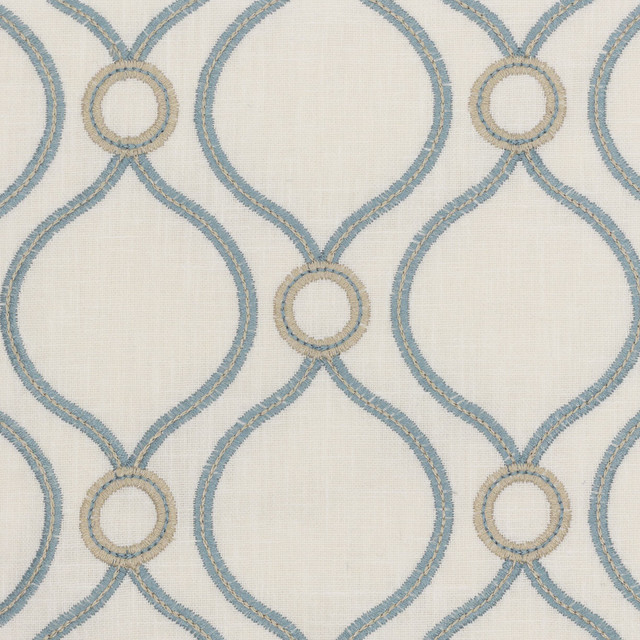 Looping 6 Jasmine by Stout Designer Fabric COLOR MY WINDOW AQUA/HARBOR 70%POL 30%COT %PEMB INDIA MARTINDALE WEAR TEST (50 000 CIRCULAR RUBS) Horizontal: 4.500 and Vertical: 4.500 54 in - Swanky Fabrics -