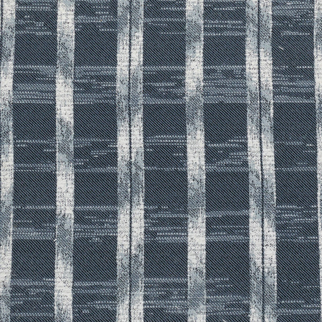 Alfresco 2 Denim by Stout Designer Fabric COMFORTABLE LIVING HAZE/NAVY 100%POL CHINA Horizontal: 2.750 and Vertical: 2.250 57 in - Swanky Fabrics -