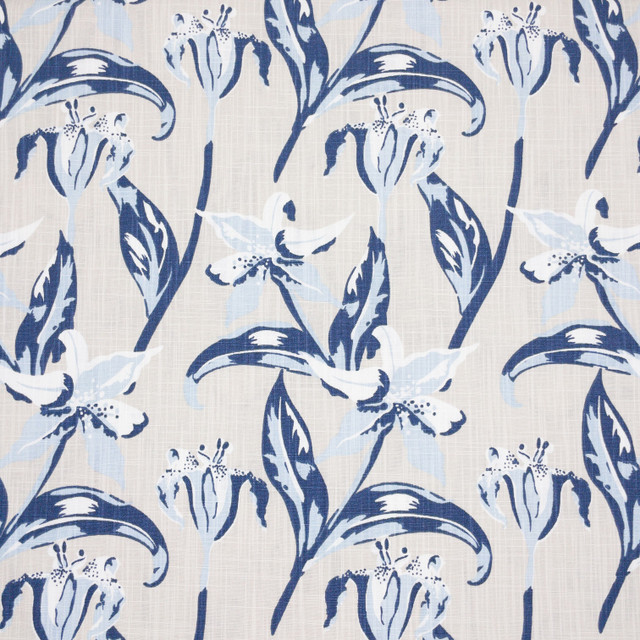 Emma 4 Navy by Aoc Designer Fabric THE ART OF COLOR HERITAGE II 100%COT USA Horizontal: 9.000 and Vertical: 12.625 54 in - Swanky Fabrics -