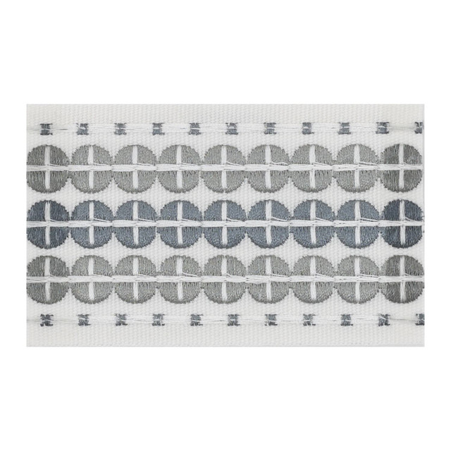 Oberlin Tape 5 Pewter by Stout Designer Trim SMALL WONDERS TRIM 100%POL CHINA MARTINDALE WEAR TEST (25 000 CIRCULAR RUBS) Horizontal: 0.375 and Vertical: 0.000 2.38 in - Swanky Fabrics -