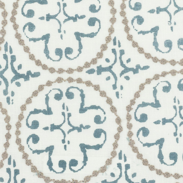 Perle 1 Gunmetal by Stout Designer Fabric COMFORTABLE LIVING BAHAMA/CARIBBEAN 100%LIN %VEMB INDIA Horizontal: 4.375 and Vertical: 4.125 51.5 in - Swanky Fabrics -
