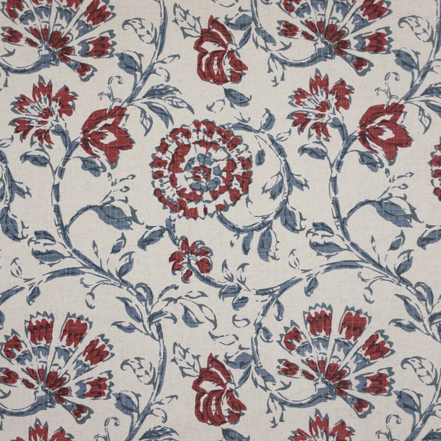 Natter 2 Rouge by Stout Designer Fabric COMFORTABLE LIVING QUARTZ/TILE 36%COT 30%POL 17%SVI 17%LIN INDIA Horizontal: 13.125 and Vertical: 15.750 54.5 in - Swanky Fabrics -