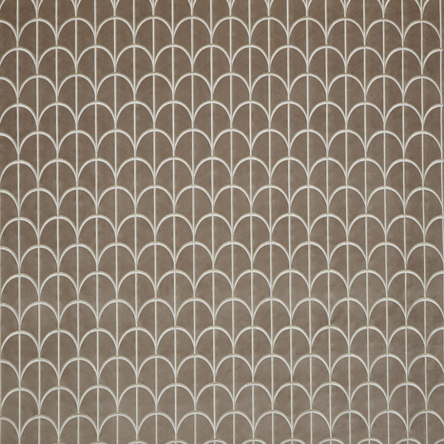 Telegram 3 Nutmeg by Marcus William Designer Fabric KAI/MARCUS WILLIAM MUSTIQUE 100%POL %PEMB INDIA Horizontal: 4.375 and Vertical: 6.250 53.5 in - Swanky Fabrics -