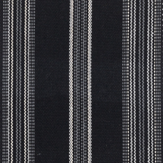 Ruby 3 Night by Stout Designer Fabric JUST STRIPES NATURAL/CHARCOAL 56%POL 44%COT USA Horizontal: 0.000 and Vertical: 10.500 54 in - Swanky Fabrics -