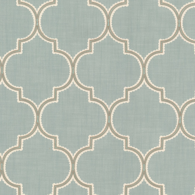 Souvenir 2 Mist by Stout Designer Fabric RAINBOW LIBRARY VAPOR/SEAGLASS 46%COT 36%POL 18%SVI INDIA Horizontal: 6.625 and Vertical: 9.250 55 in - Swanky Fabrics -